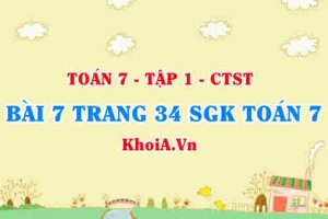 Bài 7 trang 34 SGK Toán 7 chân trời sáng tạo tập 1